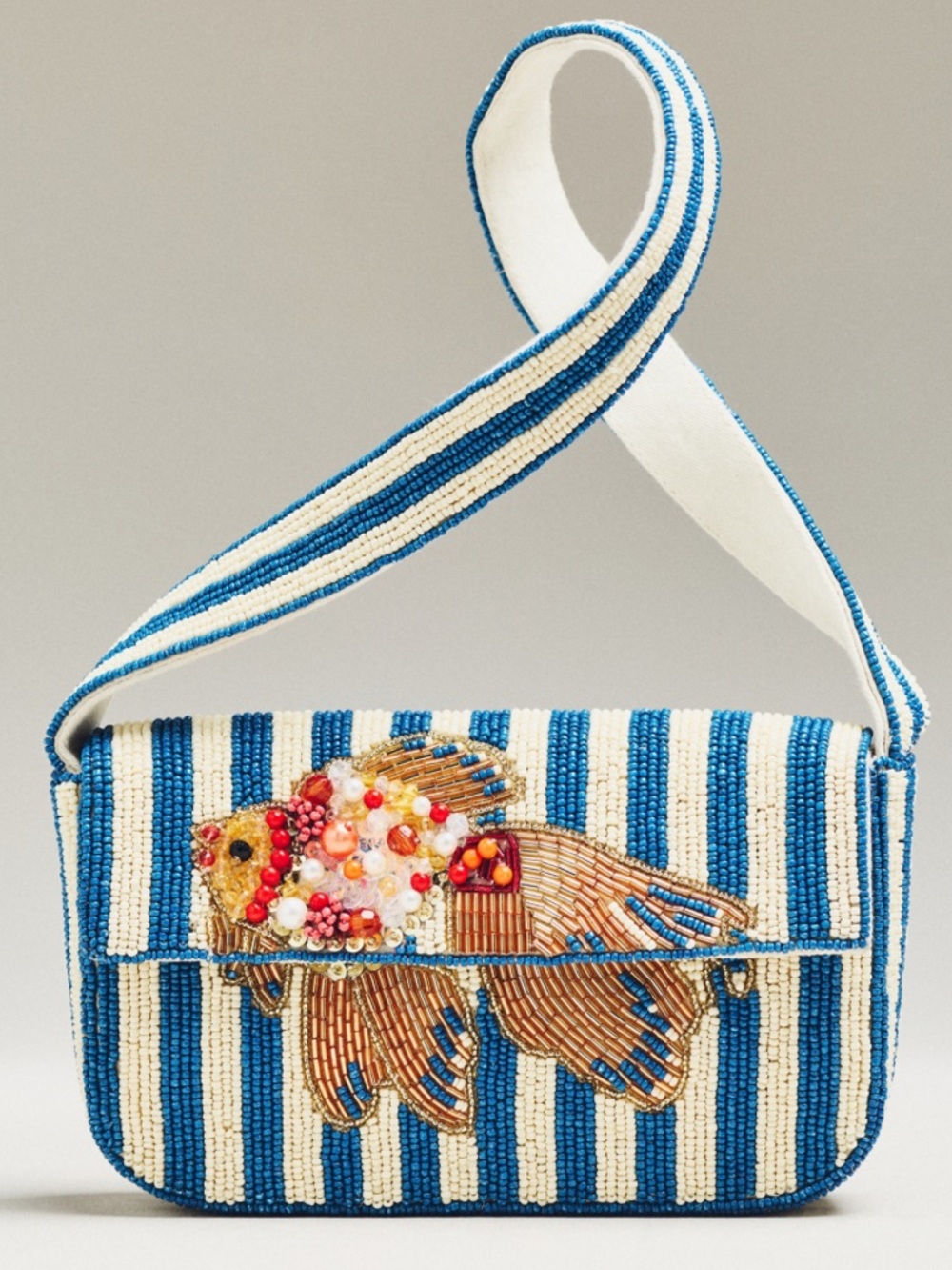 NWOT SUPER RARE Anthropologie The Fiona Beaded Bag: Animal Edition- Goldfish